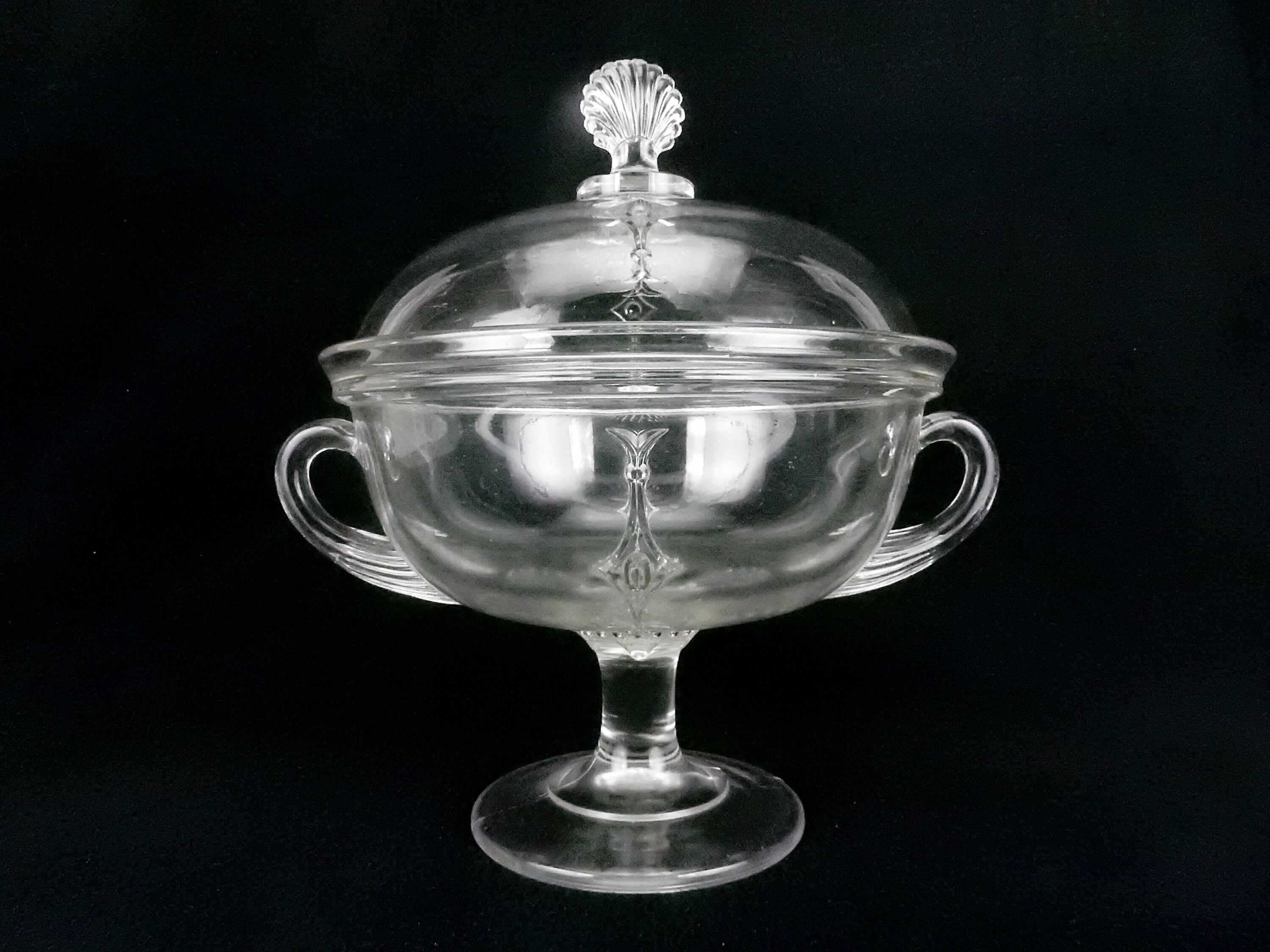 Collectible Glass Collectibles Clear Glass Antique Pedestal Bowl With ...