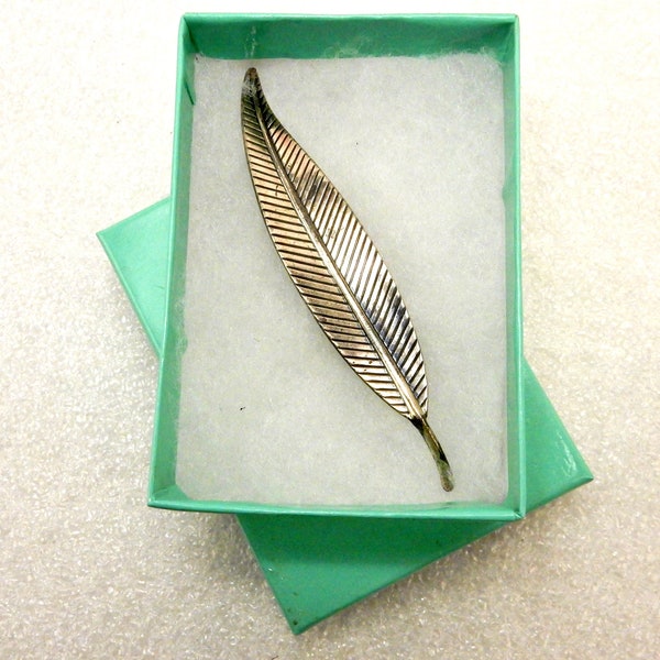 Beaucraft Feather/Leaf Pin, .925 Sterling Silver, Vintage 1960s Fashion, JWL-088