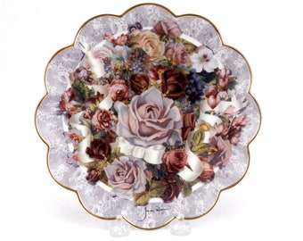 8" Decorator Plate, Rose Cluster Artwork, Bouquet of Innocence, Franklin Mint