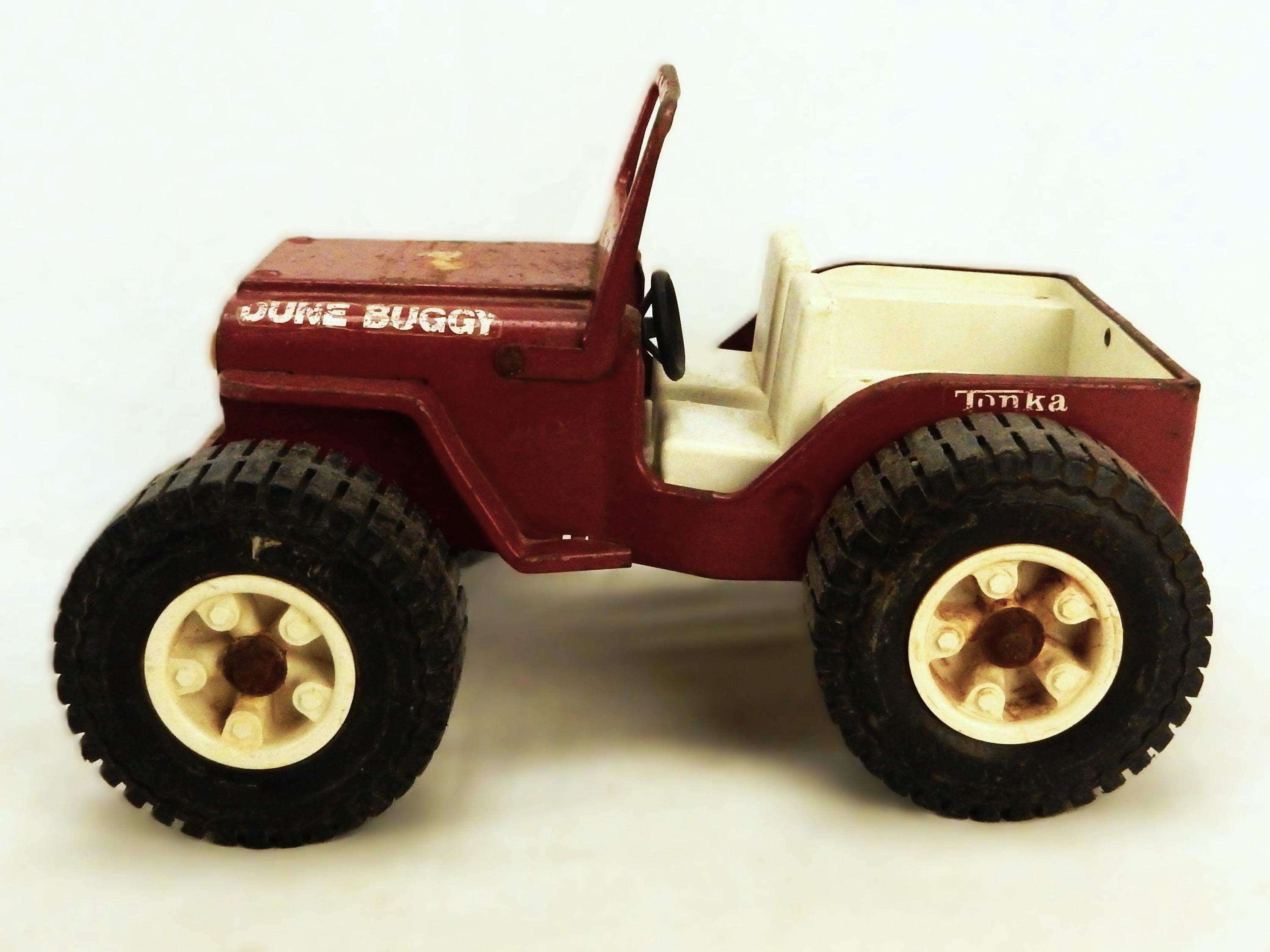 Tonka Jeep Willy Dune Buggy, Open Wheels, Dark Maroon, Good