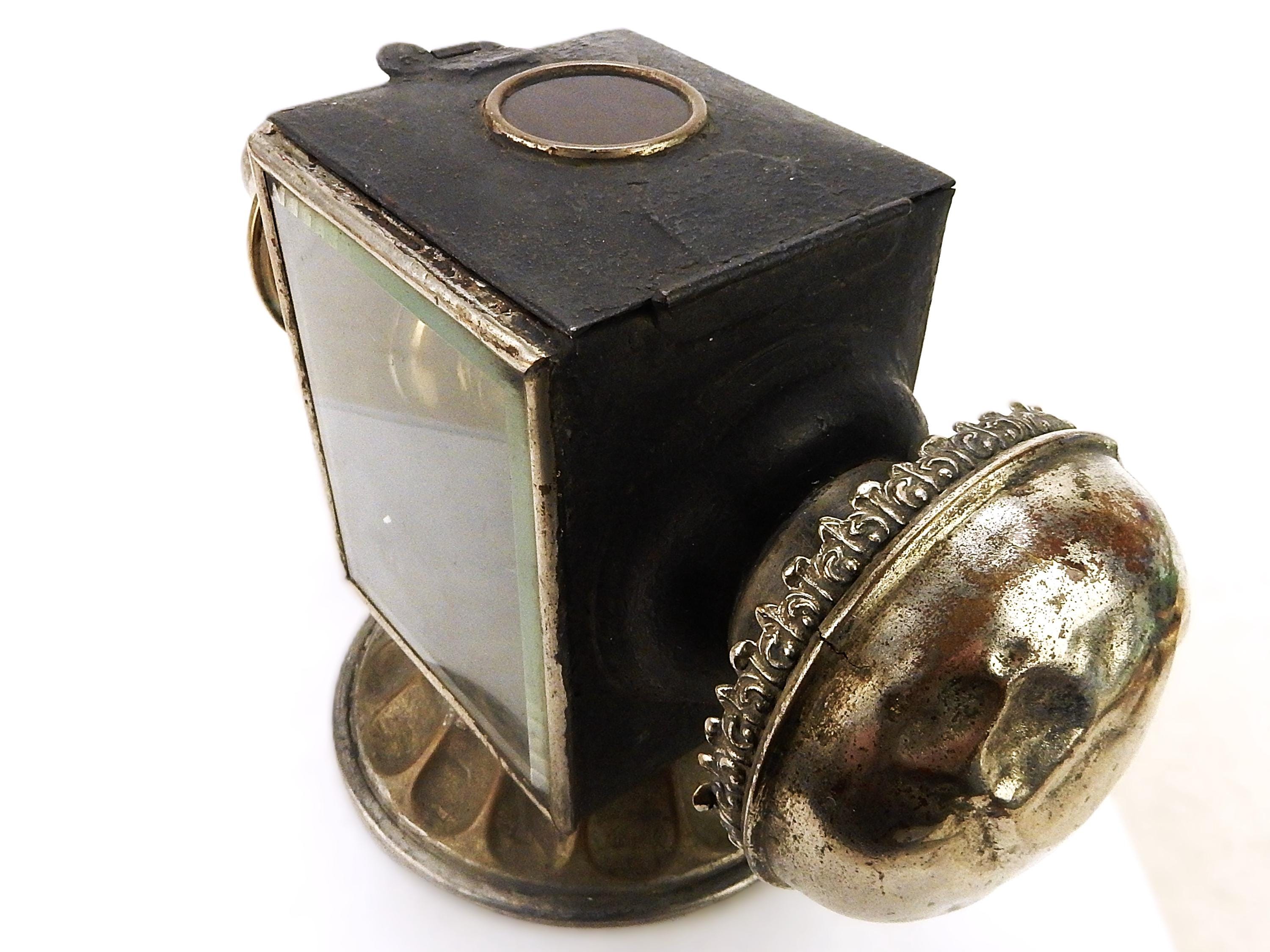 Grande lampe carrosse ancienne en laiton et verre - Cuivre - Catawiki