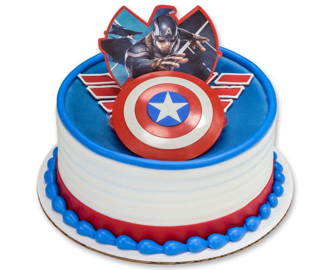 3D Cake Topper Kit, Captain America, the Winter Soldier W/12 Matching