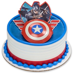 3D Cake Topper Kit, Captain America, The Winter Soldier w/12 Matching Cupcake Rings