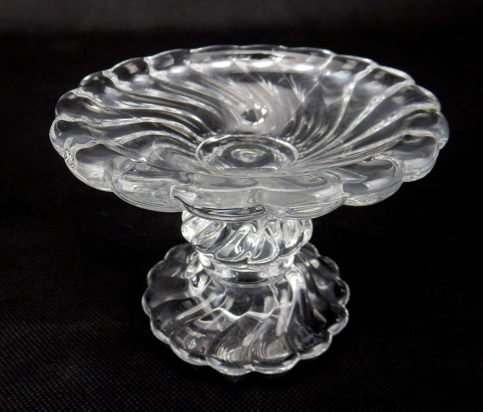 Vintage Fostoria Candle Holders Swirl Glass Pair of Candle Etsy