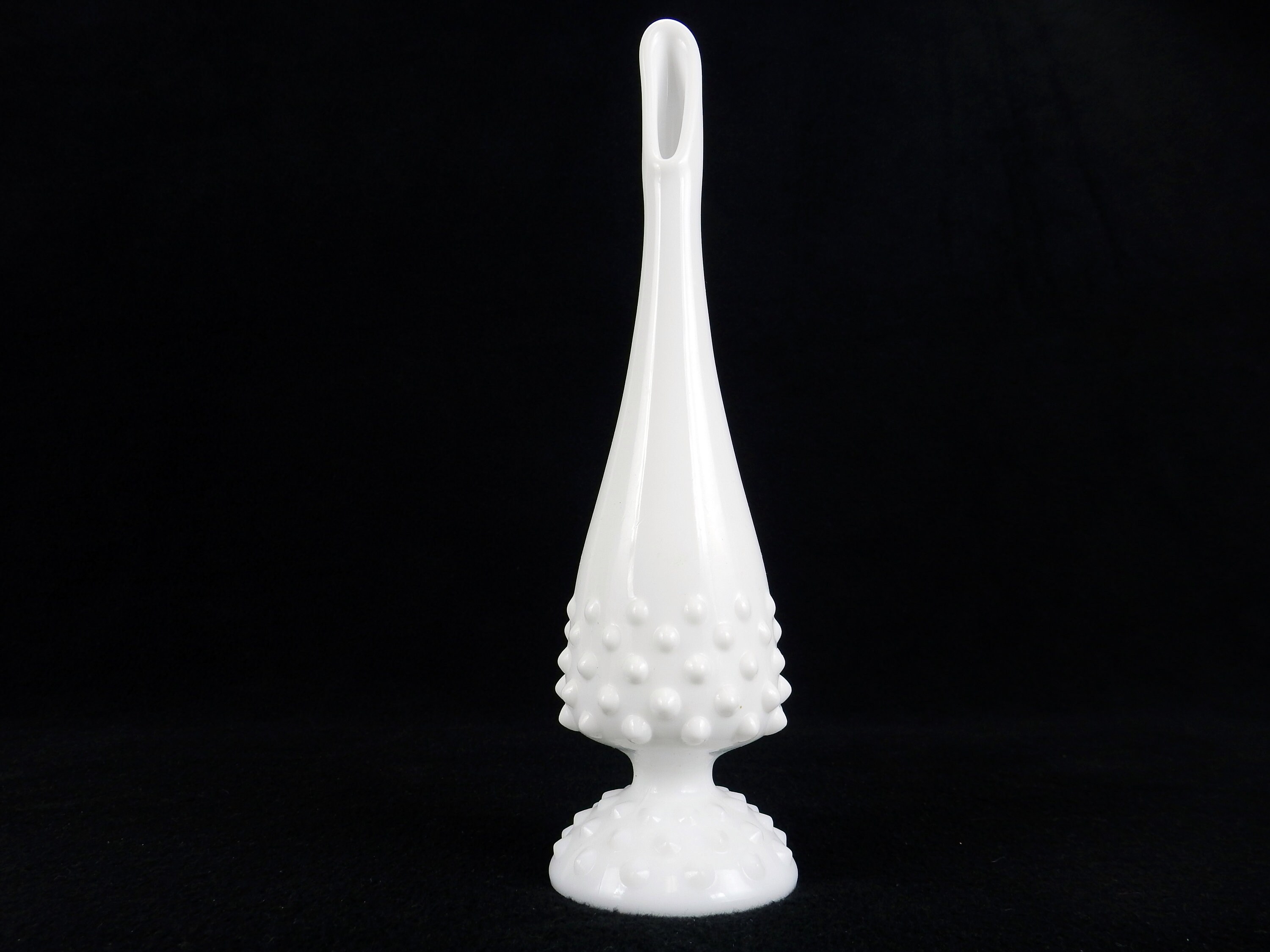 White Milk Glass Single Bud Vase Fenton Stretched Neck Etsy