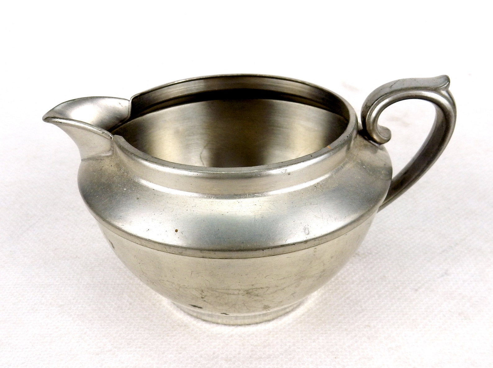 Vintage Pewter Creamer & Sugar Bowl Wide Rim Polished - Etsy