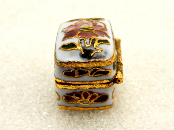 Rectangular Miniature Cloisonne Snuff/Pill Box, W… - image 5