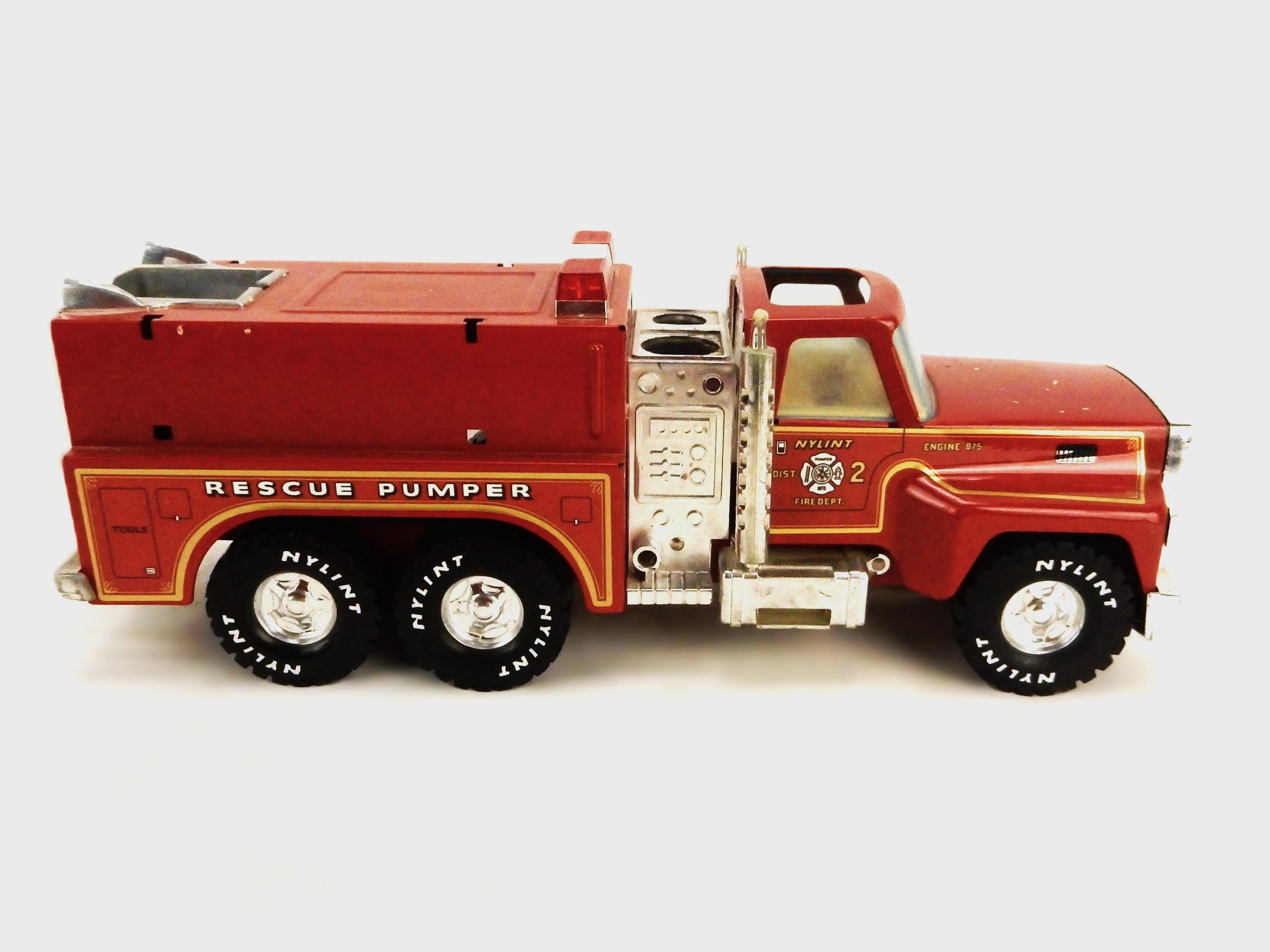 Camion Remorque Cirque Nylint #71 Vintage Années 70 - Acier Pressé Orange Et Bleu - États-Unis