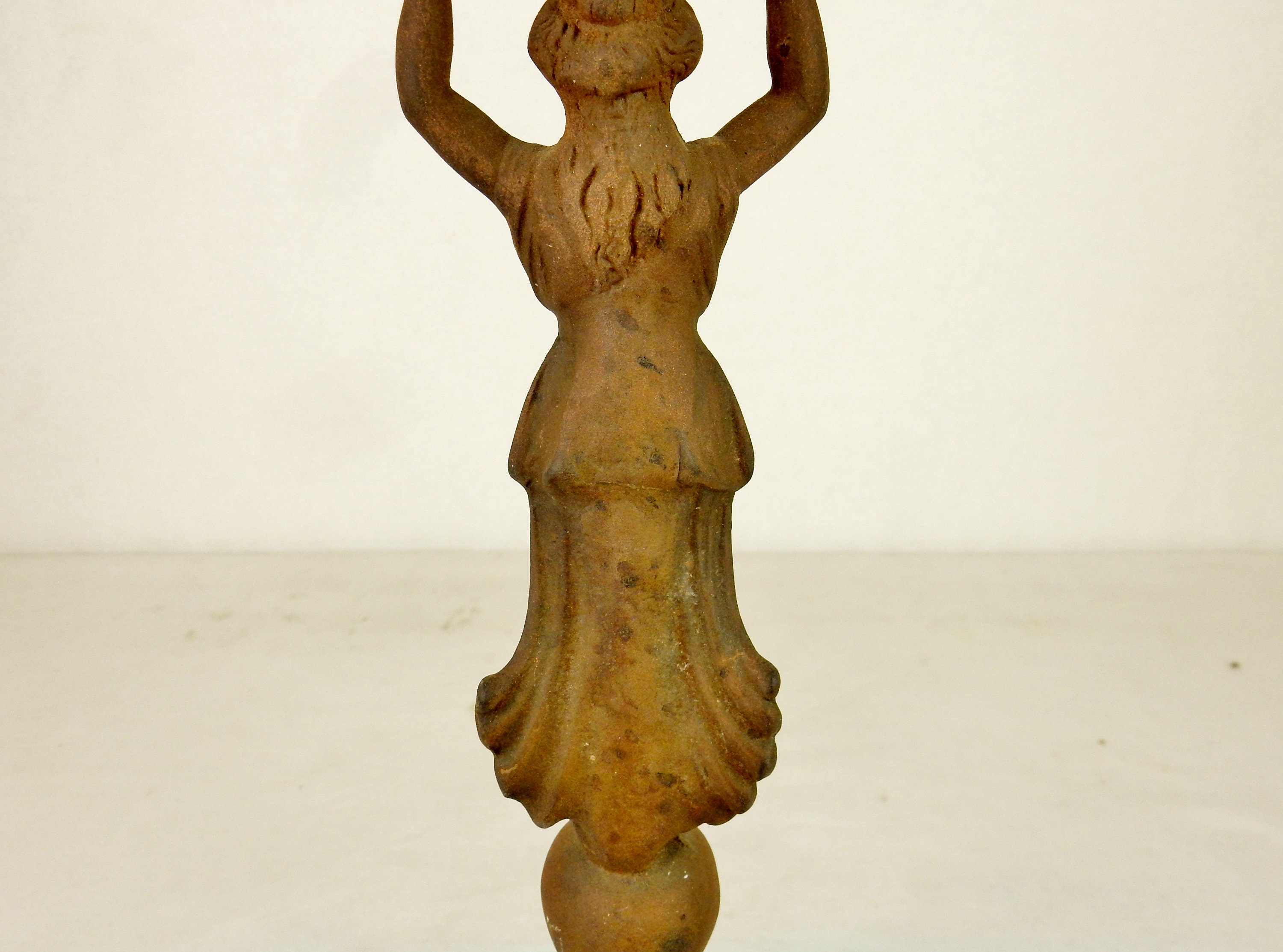 Art Nouveau Vintage Statue Lamp No Chimney Woman Holding Etsy