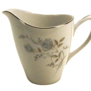Mikasa Fine China Pitcher, Blue Pastel Floral Art, Chanson 216, Made in Japan