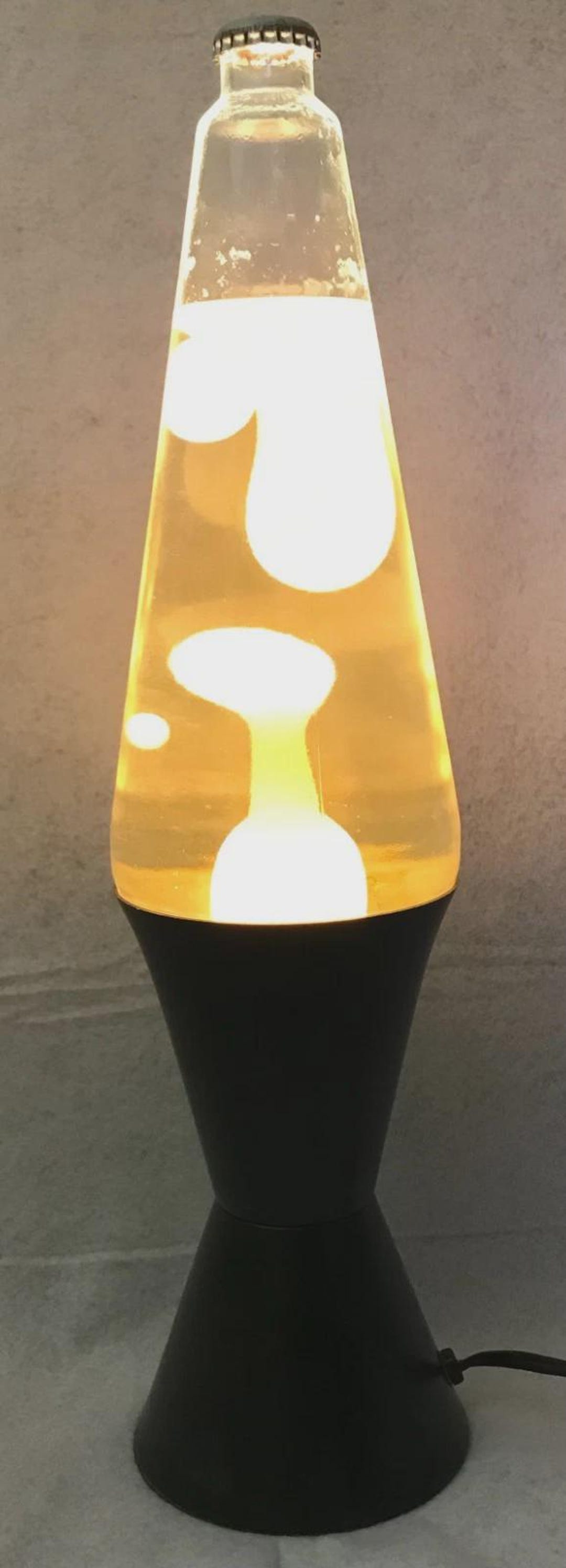 Vintage Lava Lite Lamp, Yellow Lava, Black Base, Tested Working - Etsy