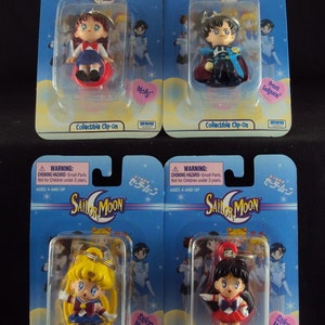 Jouets à clip Sailor Moon de 2 po. ~ Ensemble complet de 12 ~ Lots de boîtes scellées