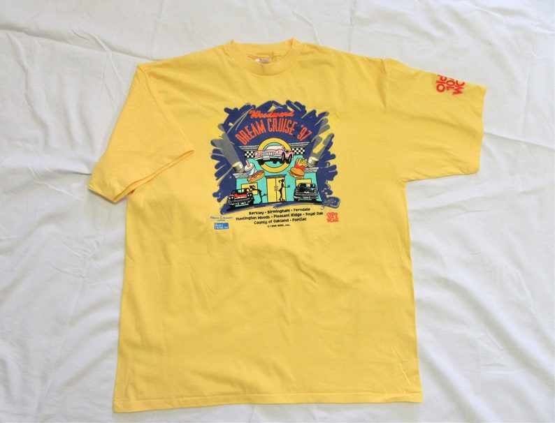 Vintage Woodward 1997 Dream Cruise Crew Neck T-shirt Yellow | Etsy