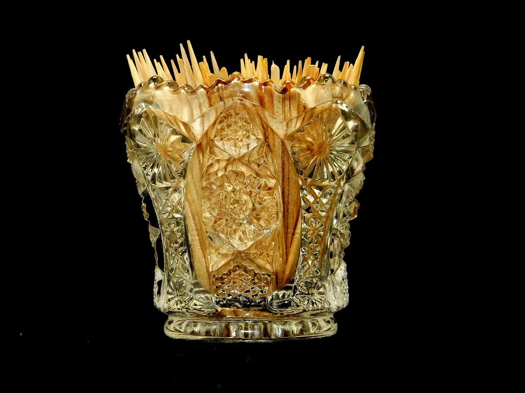 Imperial Glass Toothpick Holder, Hobstars & Arches, Sawtooth, Vintage, TPK448 Etsy