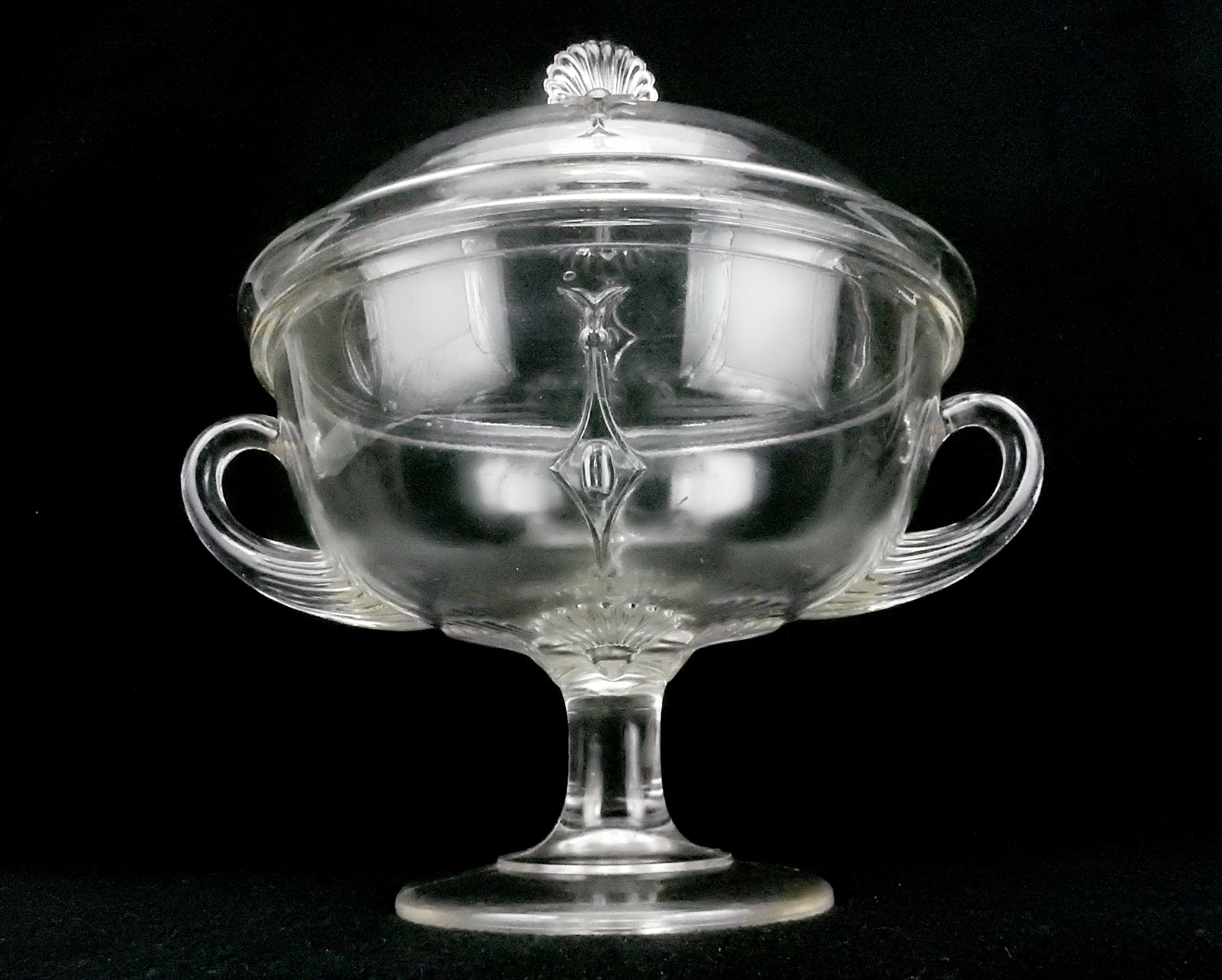 Collectible Glass Collectibles Clear Glass Antique Pedestal Bowl With ...