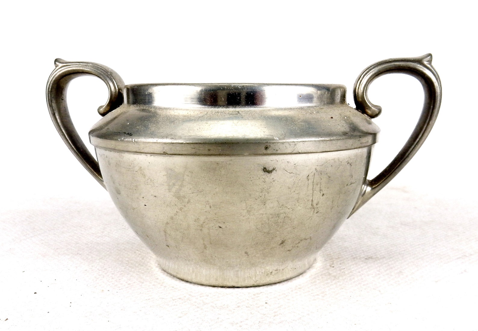 Vintage Pewter Creamer & Sugar Bowl Wide Rim Polished Etsy