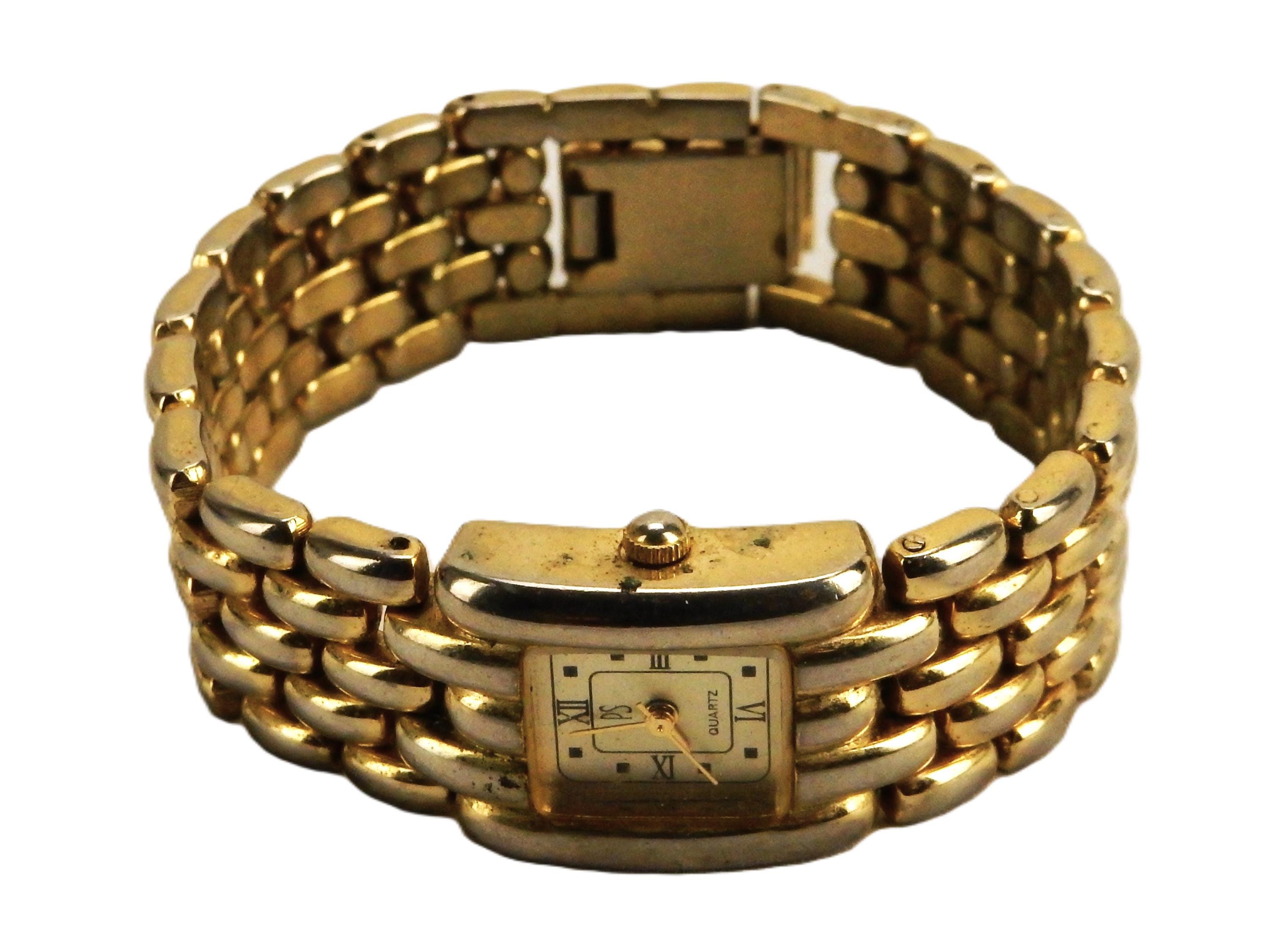 Vintage Paul Sebastian Gold Plated Bracelet Watch Paul Sebastian Ladies Watch, Gold Tone, Adjustable Link Band  main image 3