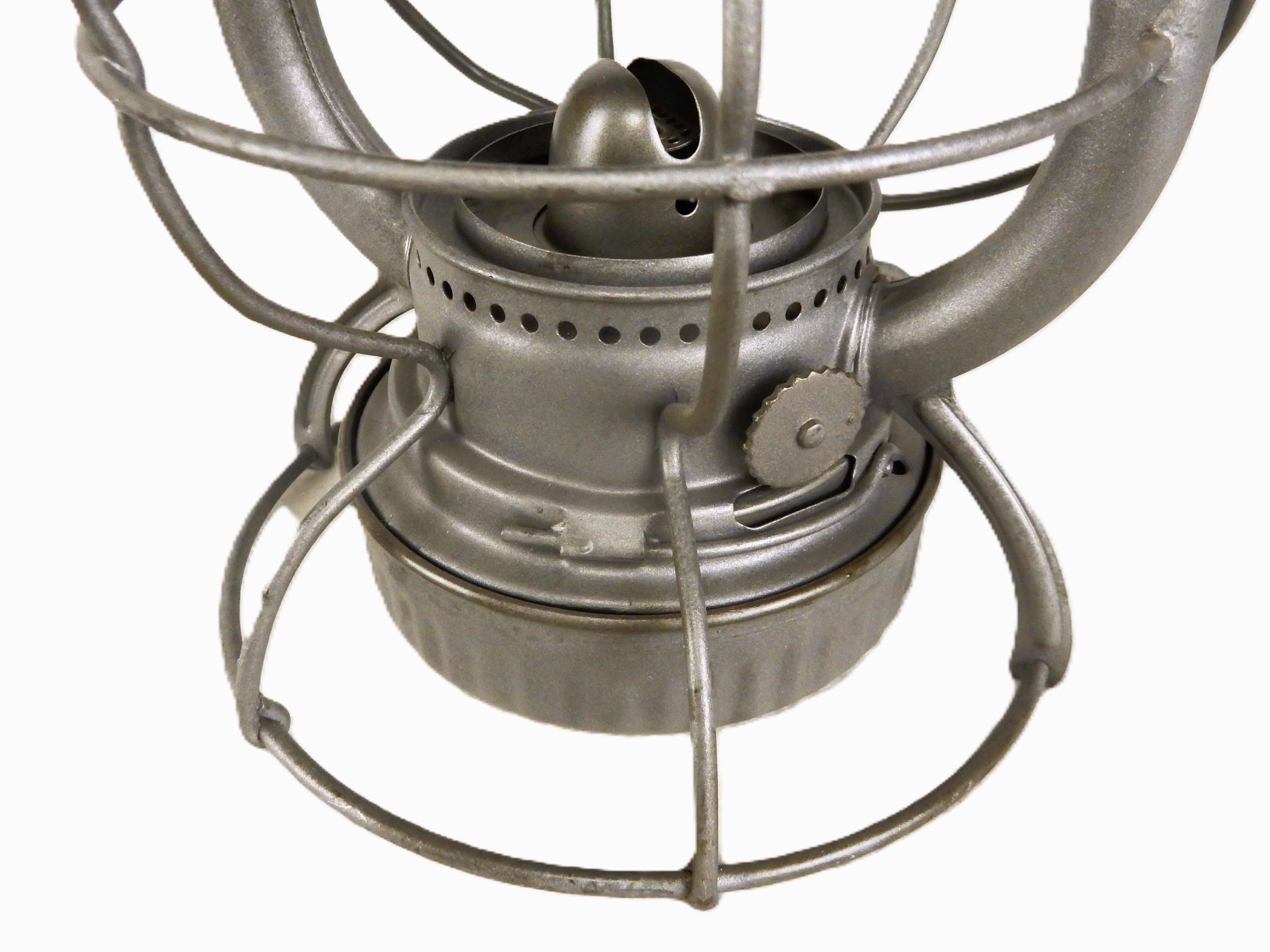 Dietz Vesta 1920s New York Railroad Oil Lantern, Red Globe