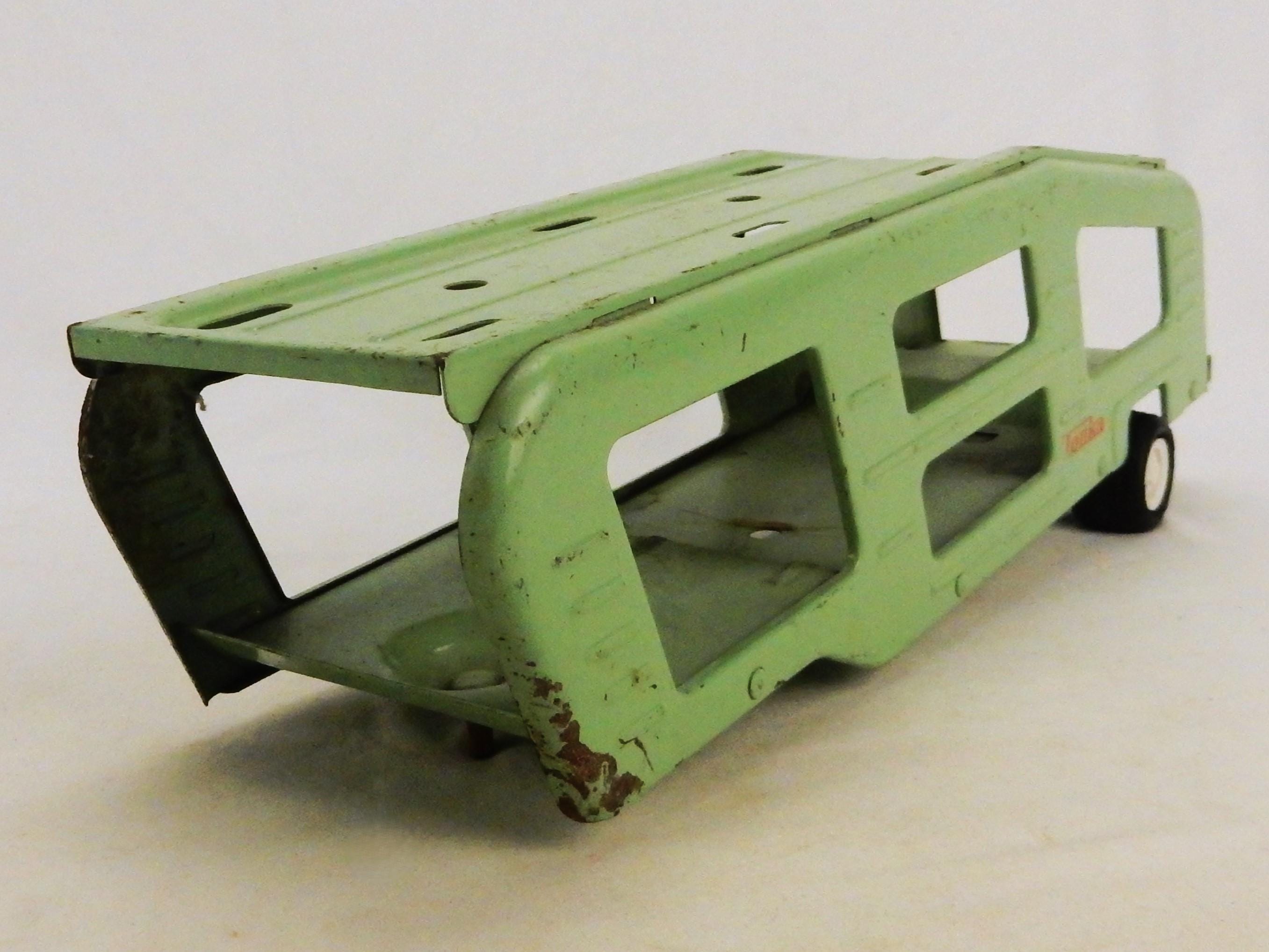 Lot Camion Et Remorque Vintage Nylint – Acier Pressé Vert, Jouet Ancien