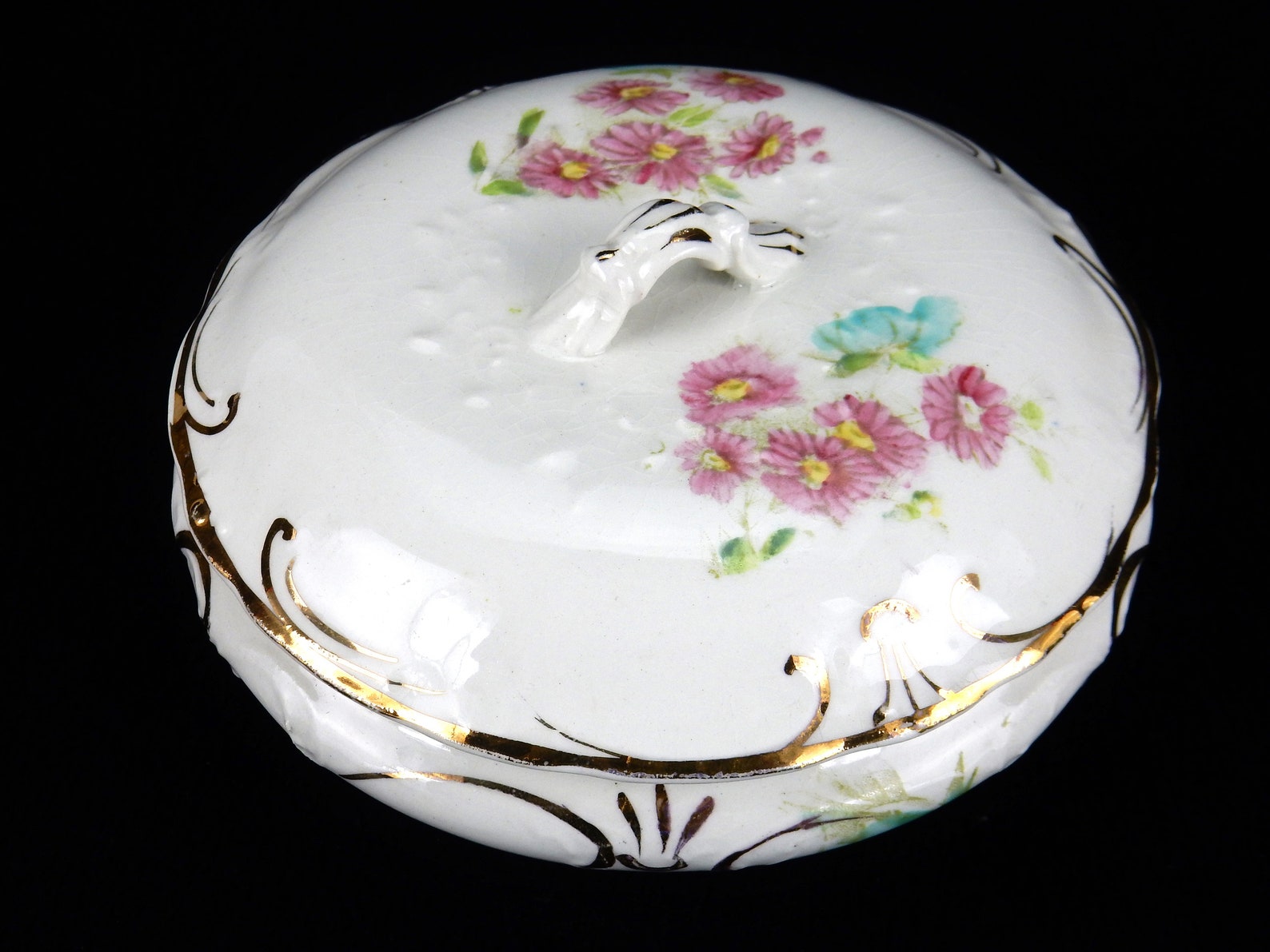 Porcelain Covered Dresser Dish Dresden Semiporcelain Pink Etsy