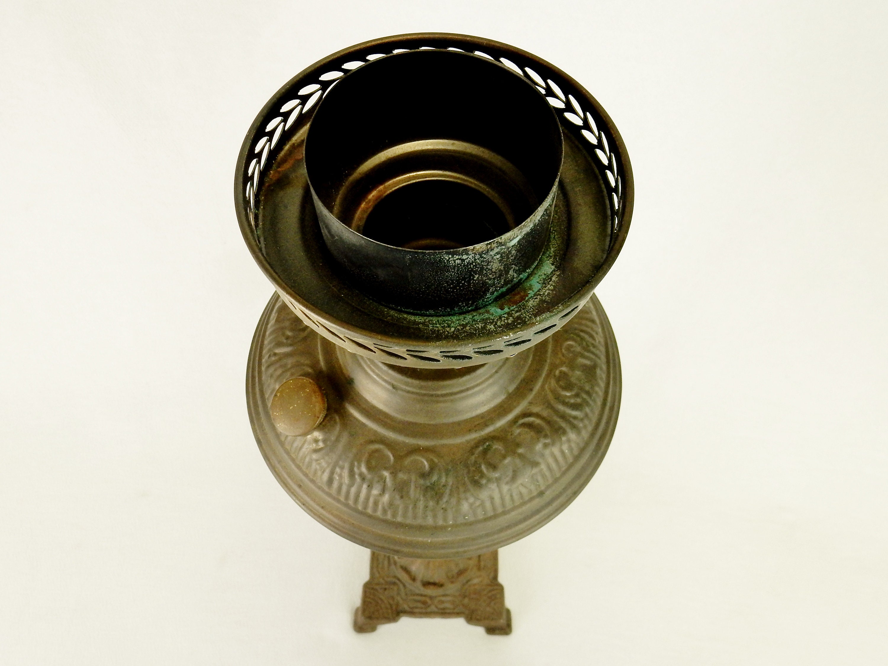 Art Nouveau Vintage Statue Lamp No Chimney Woman Holding Etsy