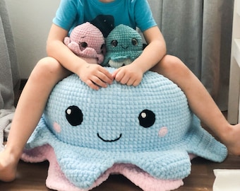 PDF crochet pattern octopus Lucy as a seat cushion