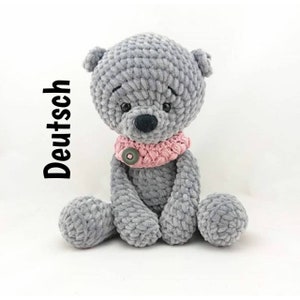 PDF German crochet pattern, teddy, teddy bear, bear, amigurumi, Micha the polar bear