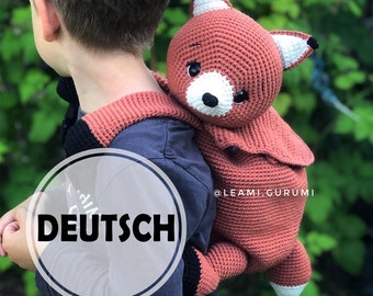 PDF German crochet pattern backpack Foxi from leami