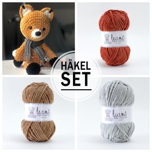 Crochet set Fox Foxi, color selectable, WITHOUT instructions, please read the item description