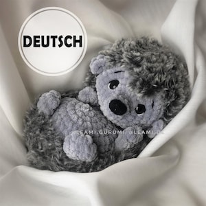 PDF German Hedgehog Fluffy Crochet Pattern image 1