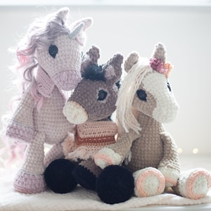 3 x PDF ENGLISH Crochet patterns, Unicorn, Horse/Pony, Donkey by leami