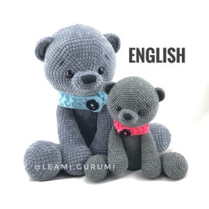 PDF ENGLISH Crochet Pattern BIG Teddy Micha by leami Amigurumi image 1