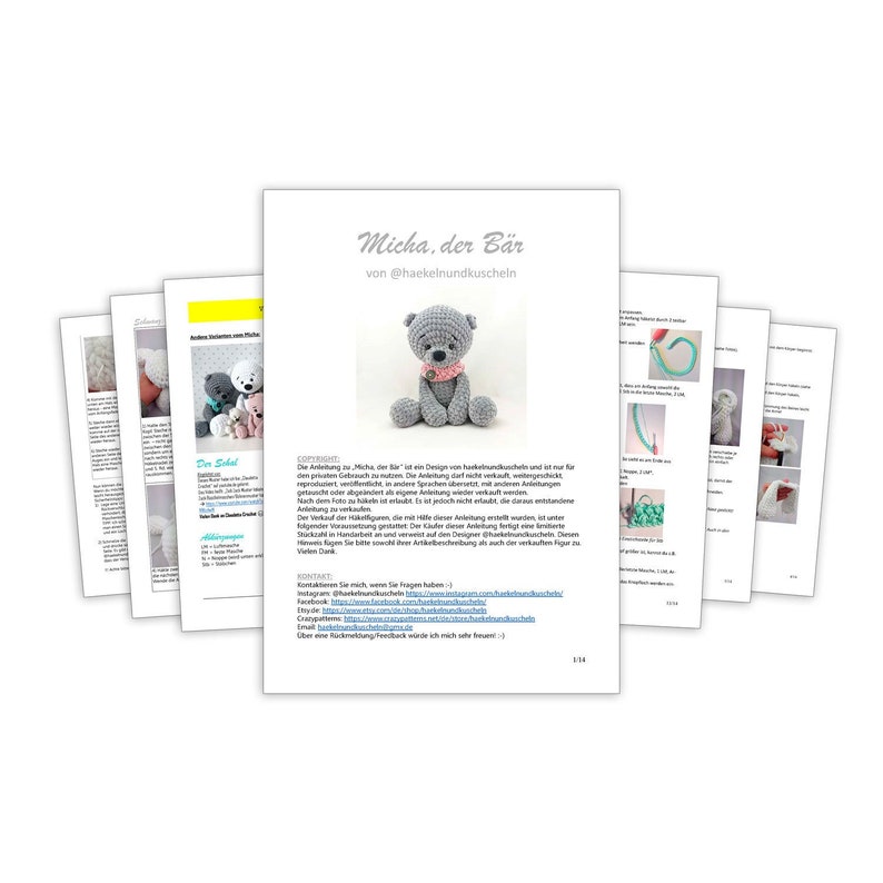 PDF Crochet Pattern ENGLISCH Micha Polar Bear image 2