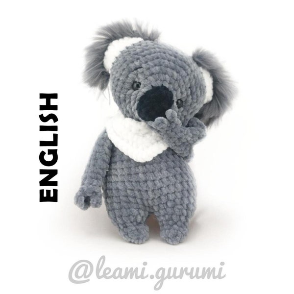 PDF ESPAÑOL Patrón de Ganchillo Koko Koala Amigurumi - ¡2 Versiones! leami