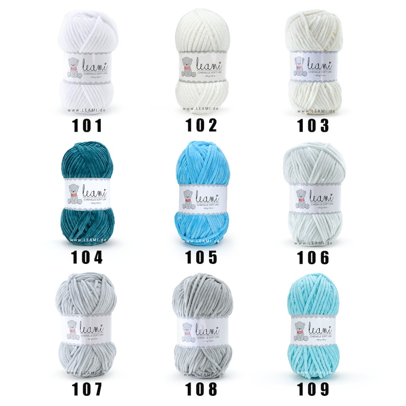 LEAMI Chenille Soft UNI, 100g/120m certified zdjęcie 2