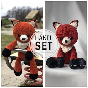 Set all'uncinetto Fox Foxi in grande, -Senza istruzioni (vedi descrizione articolo), pacchetto fai da te