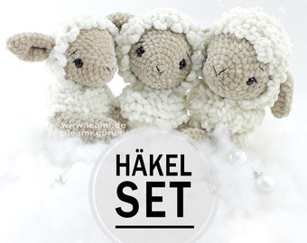 Crochet set Sheep Curly, DIY package - without instructions! Please read the item description