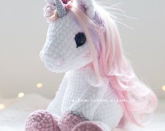 PDF Crochet Pattern Unicorn Elisa by leami (language on the picture)