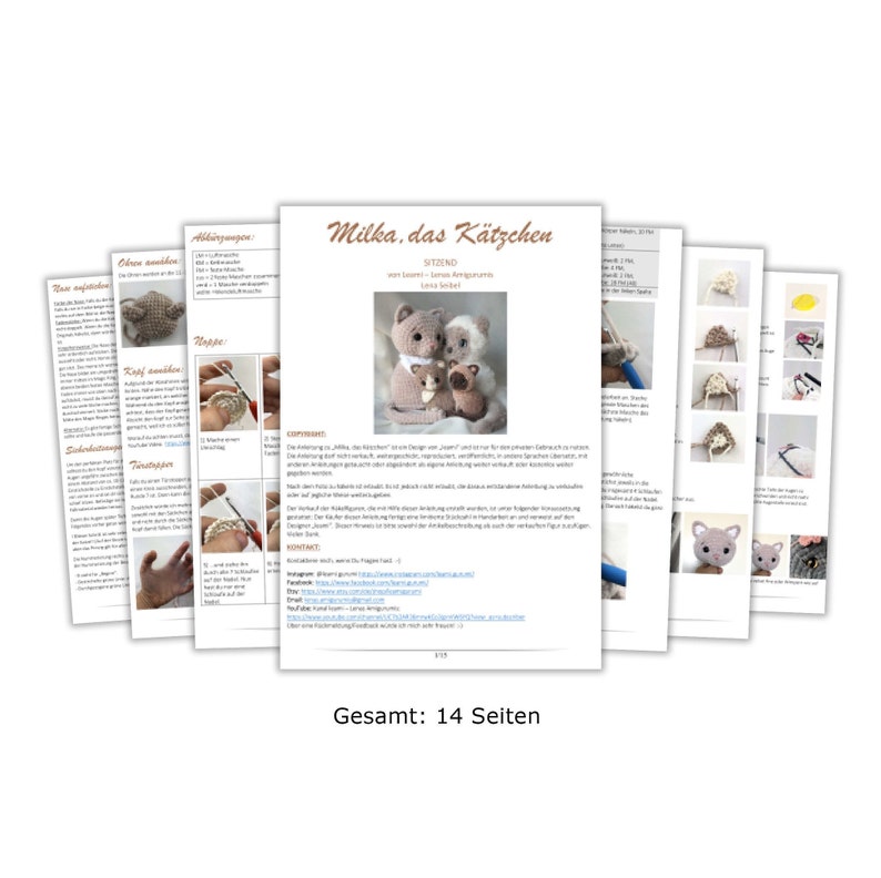 PDF DEUTSCH Häkel Anleitung Katze Milka sitzend Türstopper ...