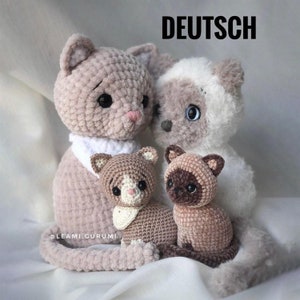 PDF German Crochet Pattern Cat Milka sitting doorstop by leami