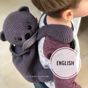 PDF Backpack Teddy Micha, crochet pattern by leami (language on the picture)