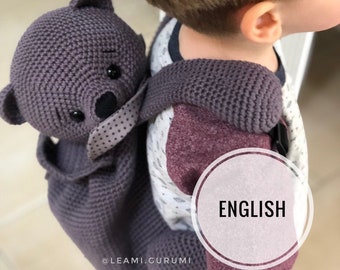 PDF Backpack Teddy Micha, crochet pattern by leami (language on the picture)