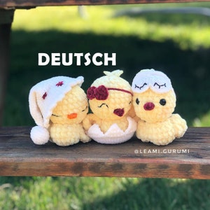 PDF crochet pattern chick trio leami