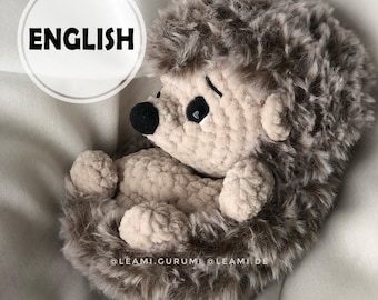PDF Crochet Pattern Hedgehog Fluffy by leami (language on the picture)