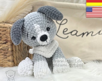PDF Crochet Pattern Milo The Puppy Dog by leami (language on the picture)