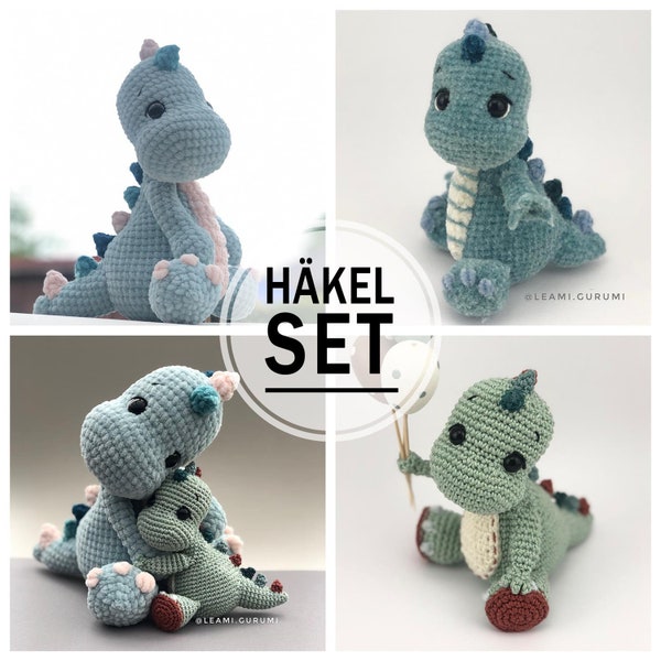 ensemble de crochet Dino Bennet par leami - sans instructions - veuillez lire la description de l'article, paquet de bricolage