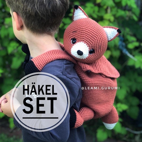 Häkelset Rucksack Foxi, DIY Paket - Ohne Anleitung! Bitte die Artikelbeschreibung lesen