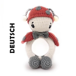 PDF German Crochet Pattern Lady Buyer Delia Rattle Amigurumi leami leamigurumi