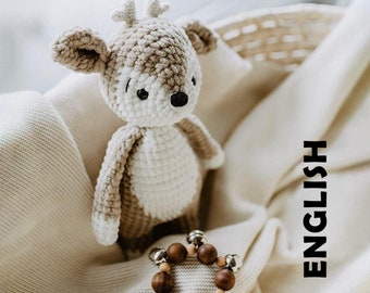 PDF ENGLISH Crochet Pattern Deer Rita 2 Versions leami