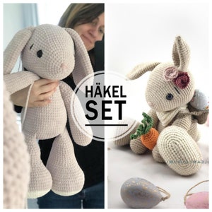 Set all'uncinetto Bunny Lou grande - senza istruzioni, leggere la descrizione dell'articolo, confezione fai da te